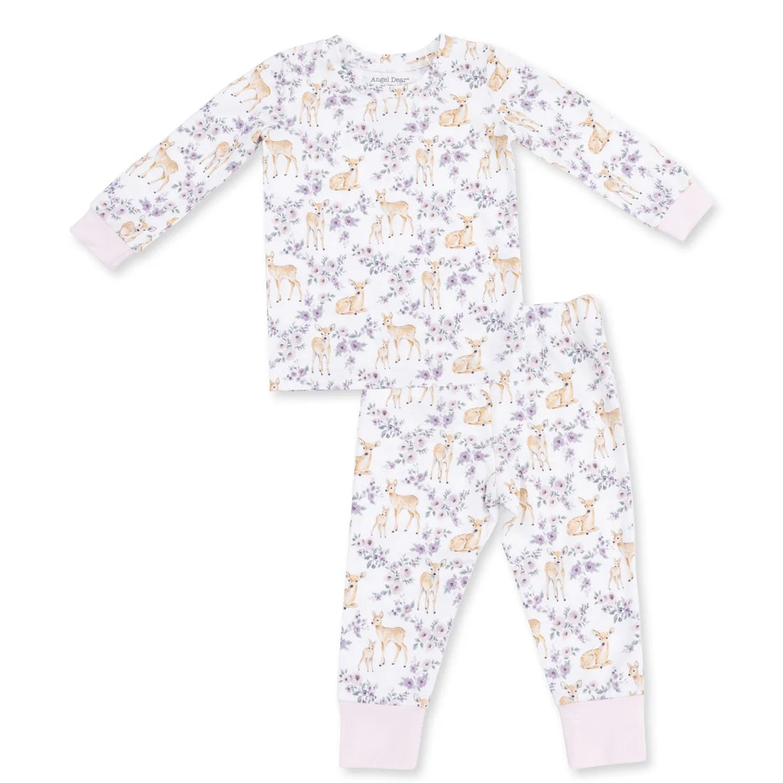 Angel Dear Floral Deer Long Sleeve Loungewear Set