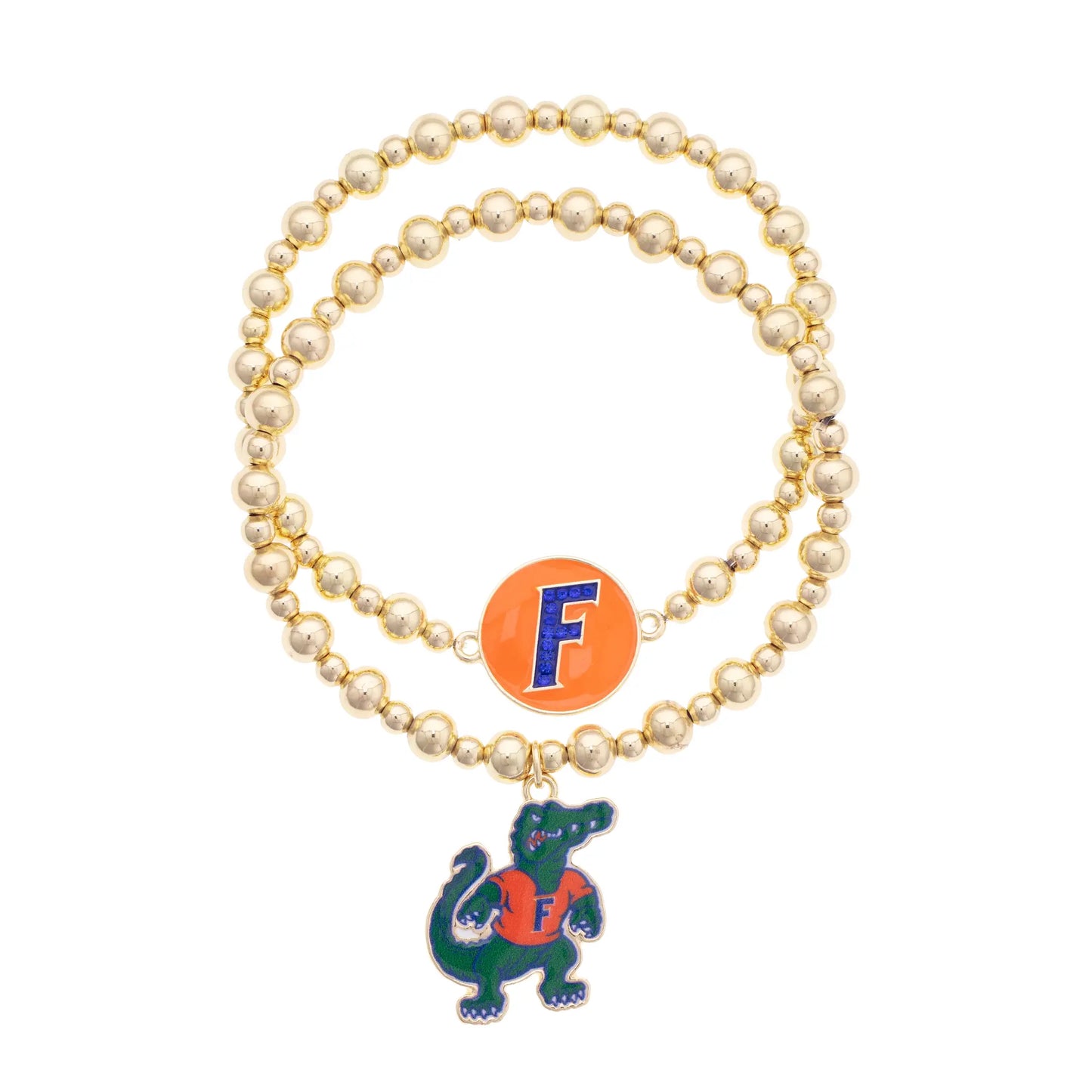 Florida Gators Ball Bead Bracelet Set of 2