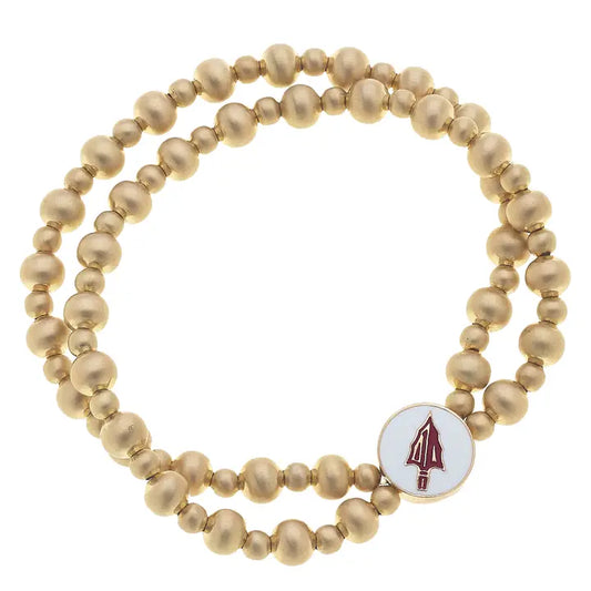 Florida State Seminoles 2-Row Ball Bead Stretch Bracelet