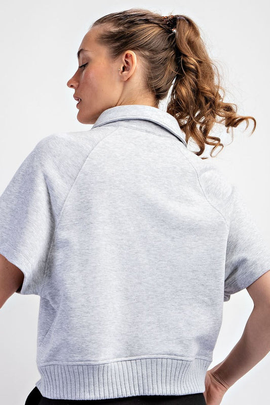 French Terry Short Set In Heather Grey