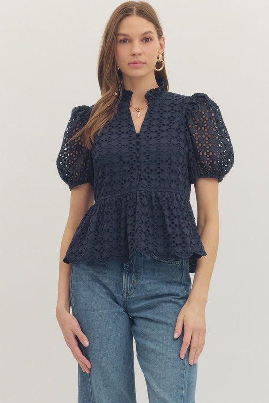 Freshly Picked Top in Navy