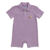 Itsy Bitsy Game Day Romper in Purple