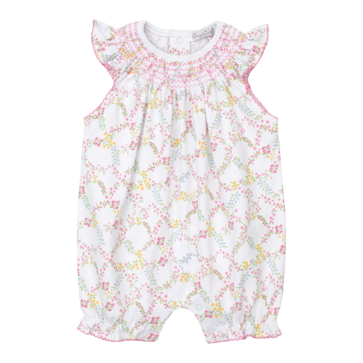 Kissy Kissy Garden Trellis Smocked Romper