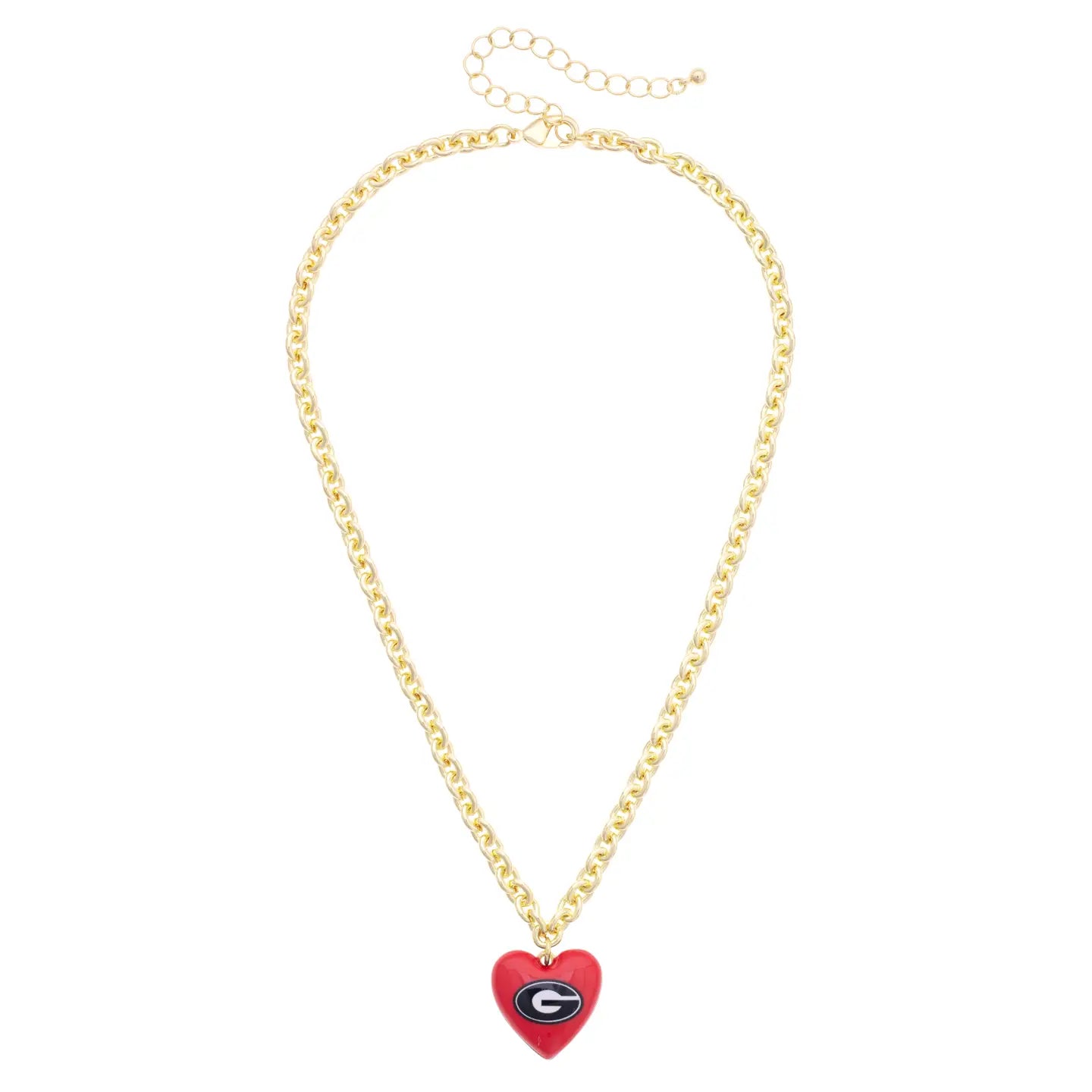 Georgia Bulldogs Heart Pendant Necklace