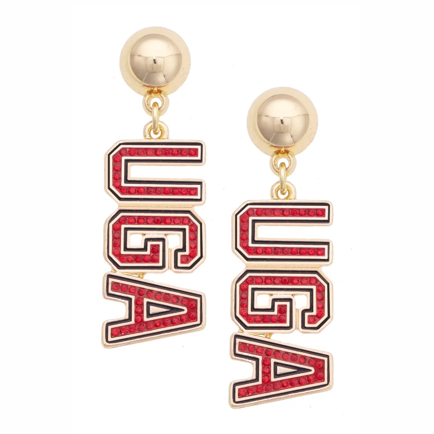 Georgia Bulldogs Pave Outline Earrings