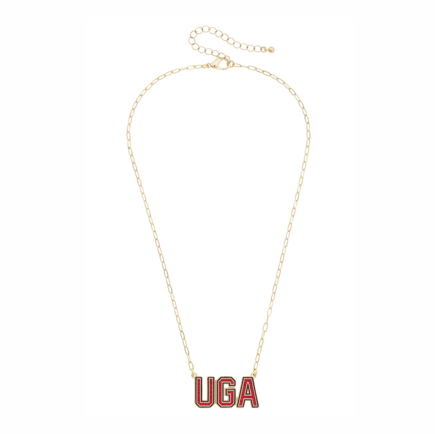 Georgia Bulldogs Pave Outline Necklace