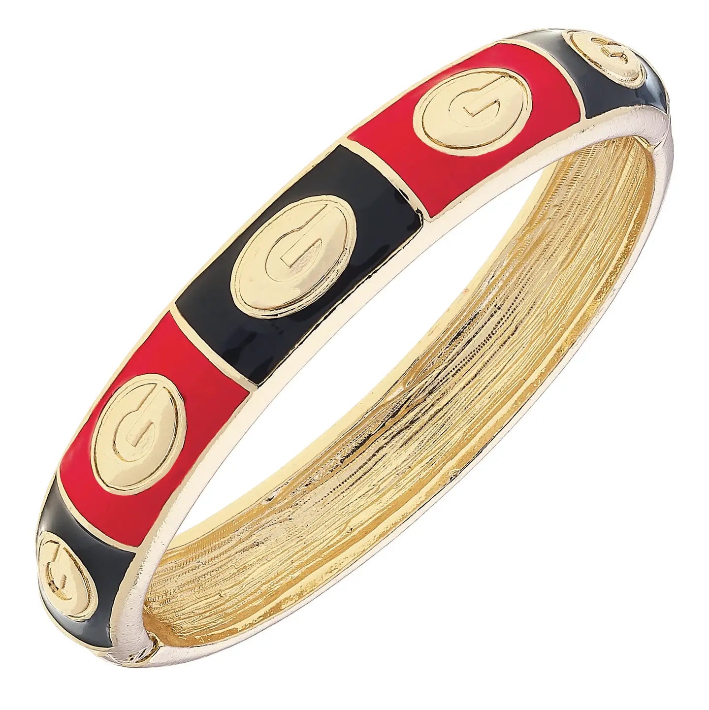 Georgia Bulldogs Sculpted Enamel Checkered Hinge Bangle