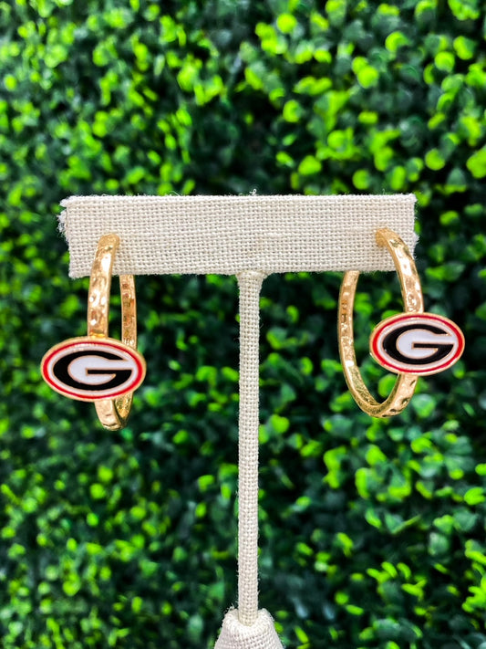 Georgia Logo Gold Hoop Earring