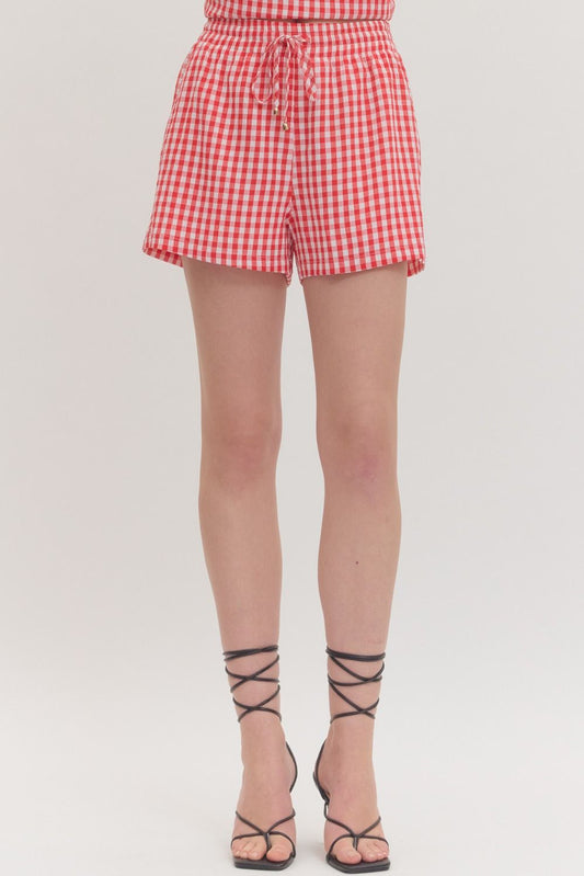Gingham High Waist Shorts
