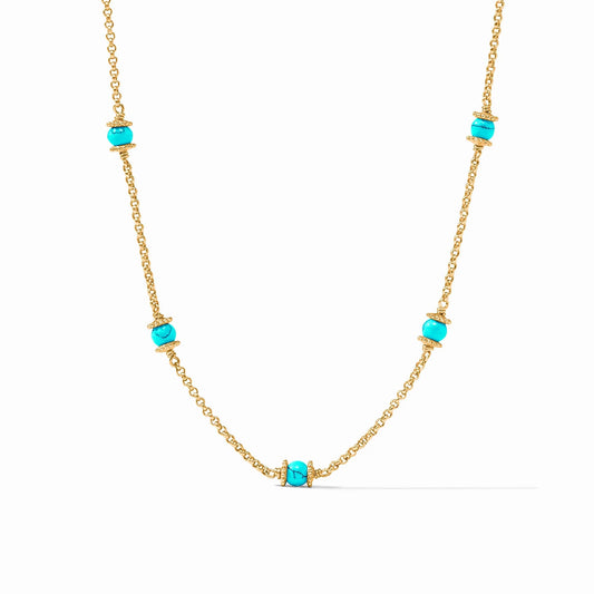 Julie Vos Hydra Delicate Station Necklace Turquoise Blue