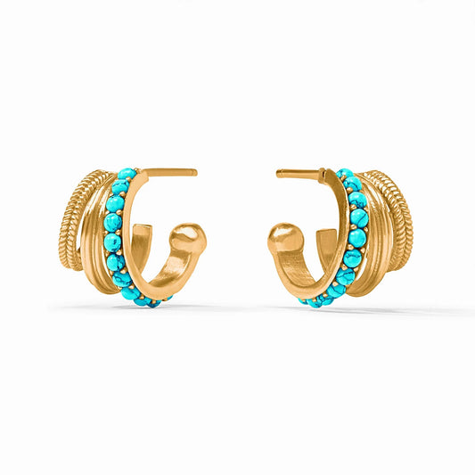 Julie Vos Hydra Triple Hoop Turquoise Blue