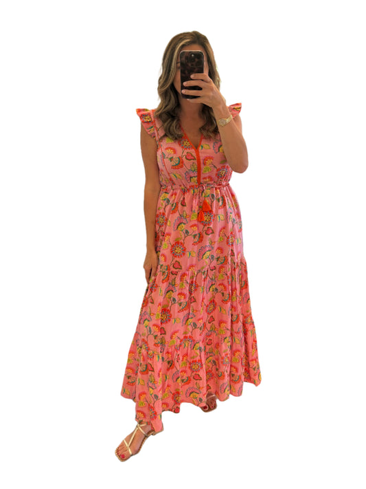 Tara Maxi In Twirly Pink Floral