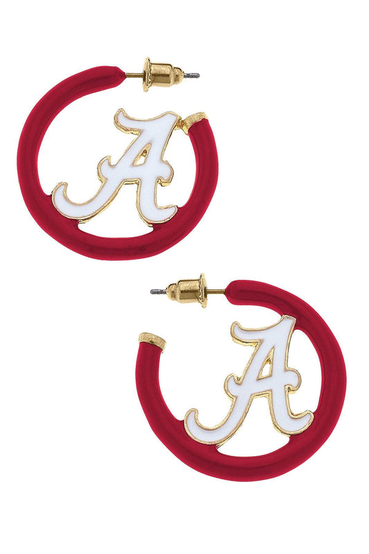 Alabama Logo Circle Earrings