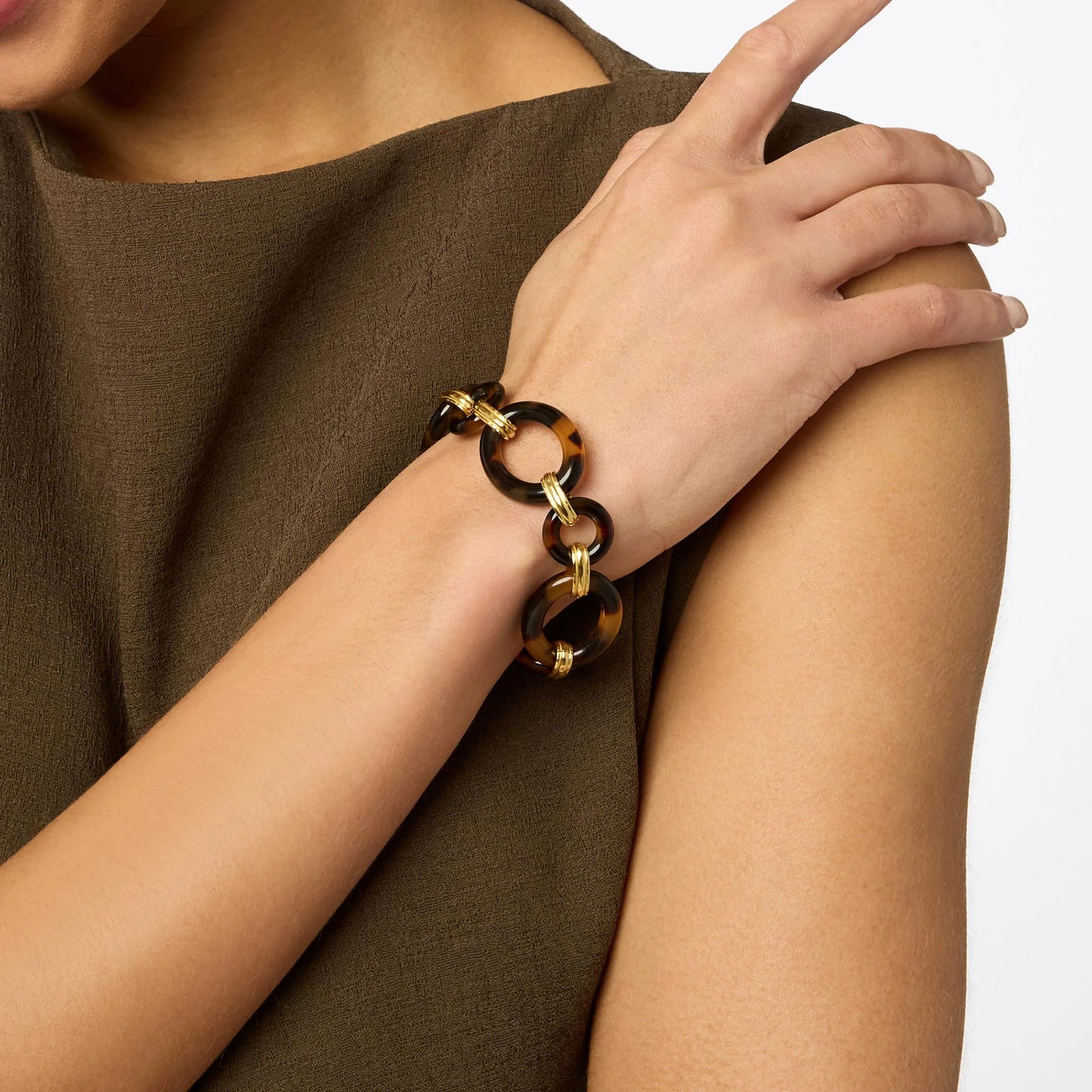 Julie Vos Madison Link Bracelet Tortoise Shell