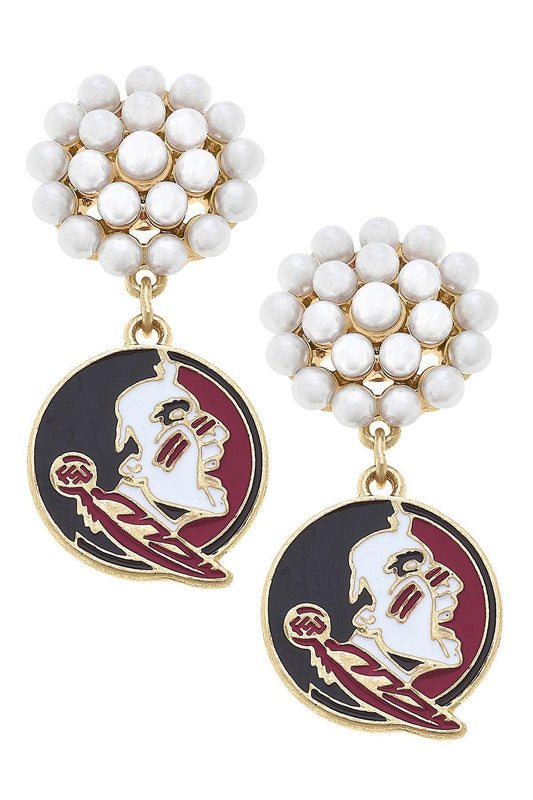 FSU Pearl Cluster Earrings