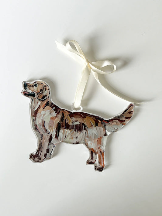 Chelsea McShane Golden Retriever Dark Ornament
