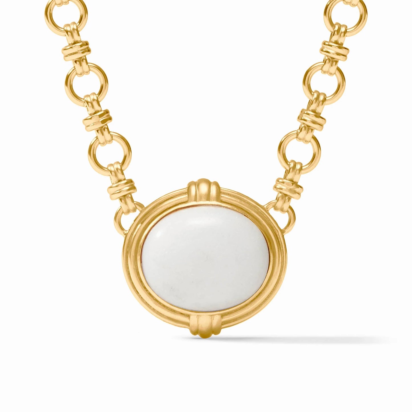 Julie Vos Portofino Demi Necklace In White Jade
