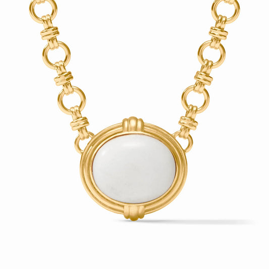 Julie Vos Portofino Demi Necklace In White Jade