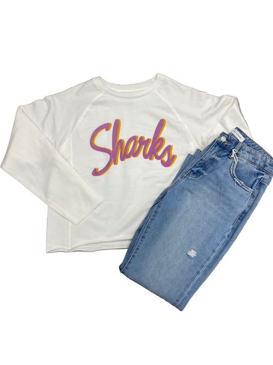 Sharks LS Cropped Tee