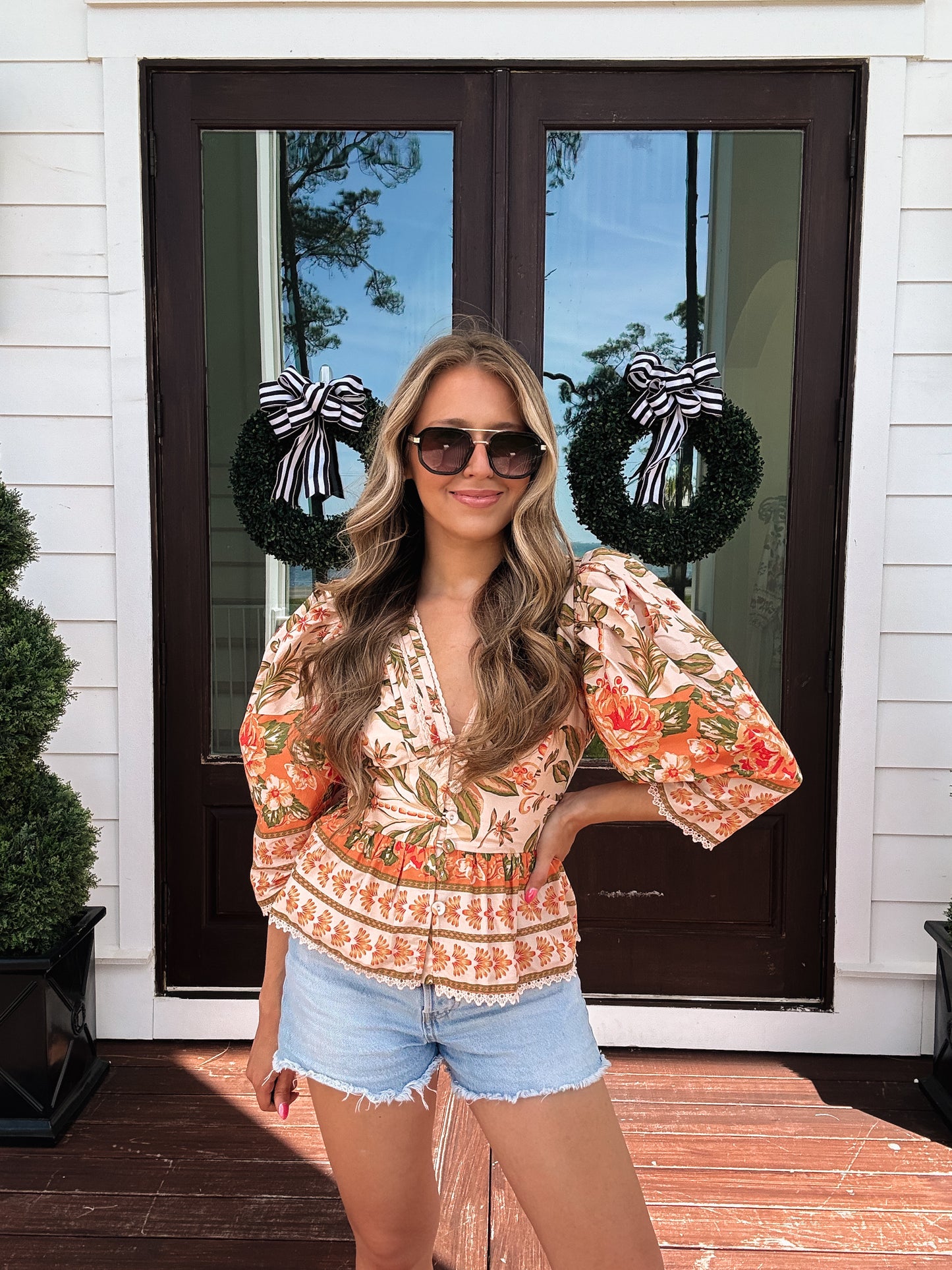 Peachy Floral Blouse