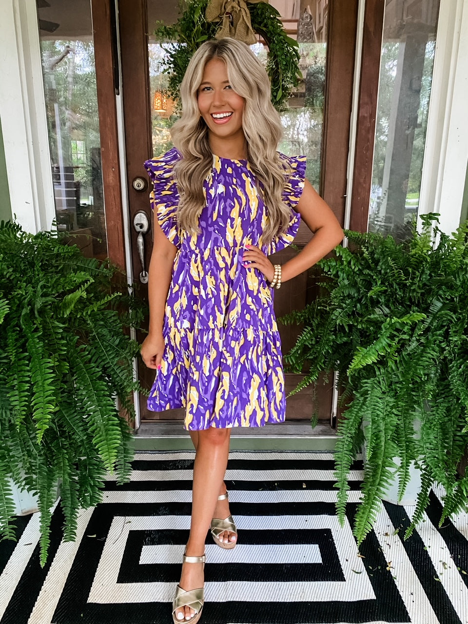 purple tiger dress Dk Purple Tiger Back Dress