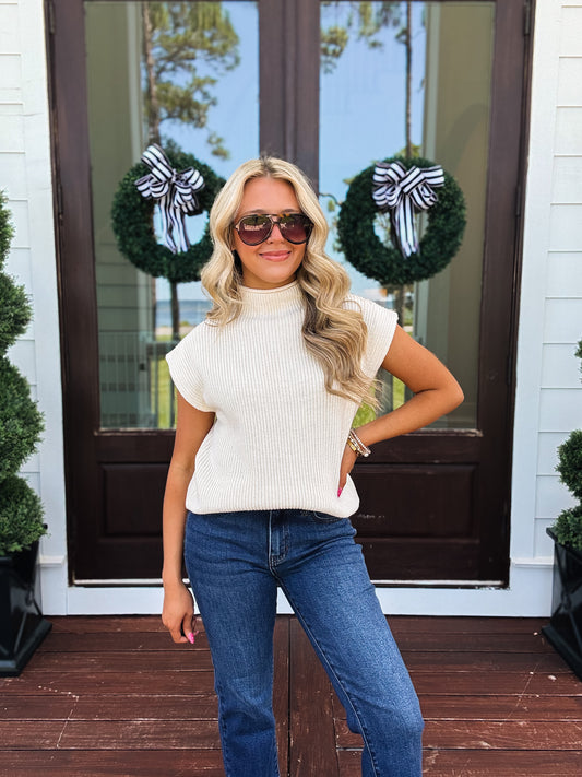 Bayside Fall Sweater In Cream