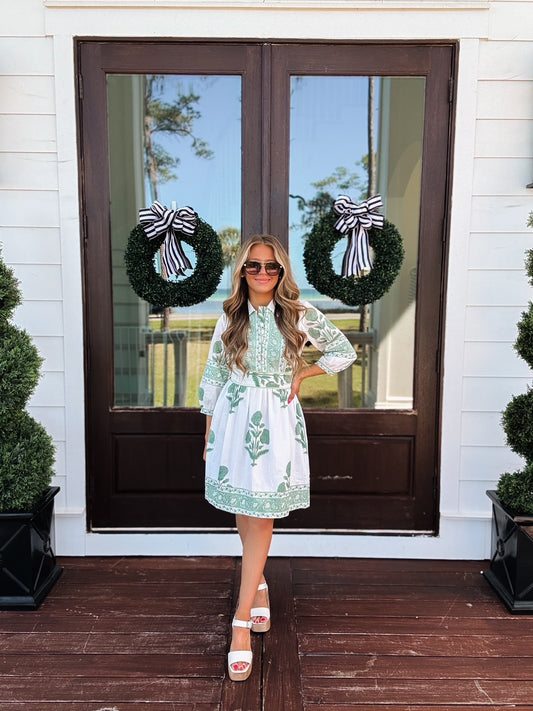 Farylina Frieda Mini Dress In Sage