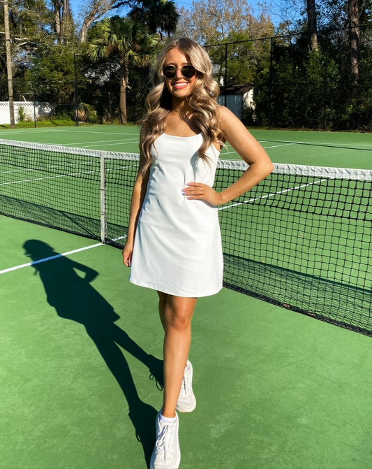 Take Me to the Court Athletic Dress in White