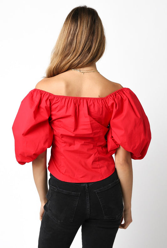 Joanna Top In True Red