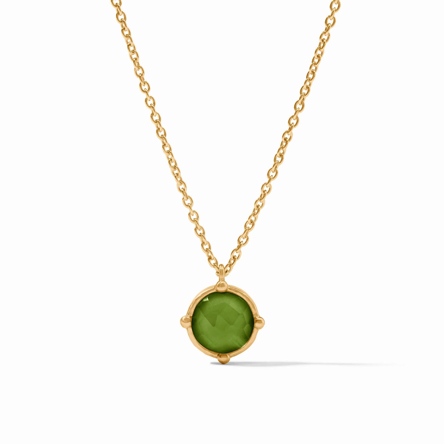 Julie Vos Honeybee Solitaire Necklace Palmetto Green