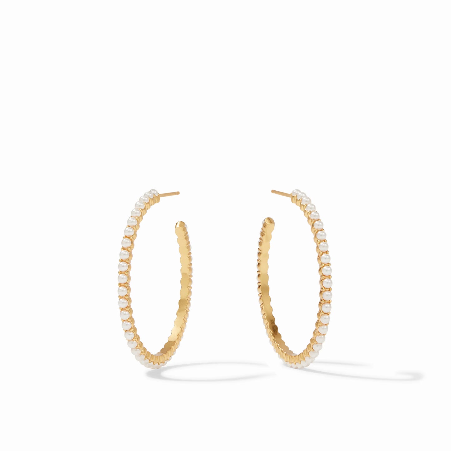 Julie Vos Juliet Hoop Pearl Medium
