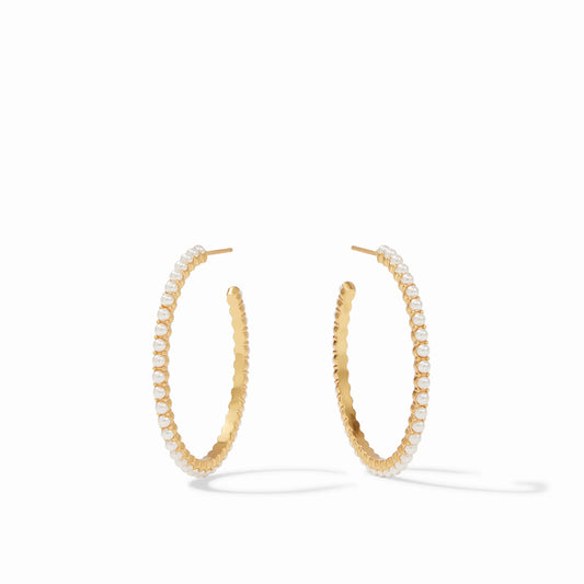 Julie Vos Juliet Hoop Pearl Medium