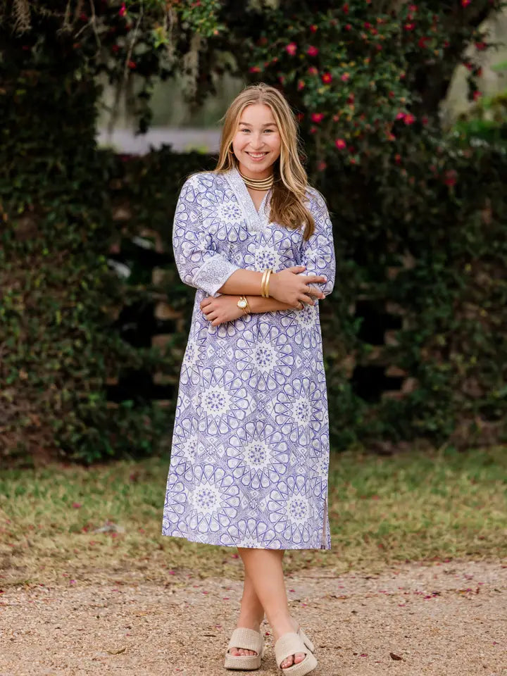 Juliette Caftan Maxi Dress In Lavender Court