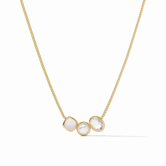 Julie Vos Kaleidoscope Delicate Necklace Iridescent Clear Crystal