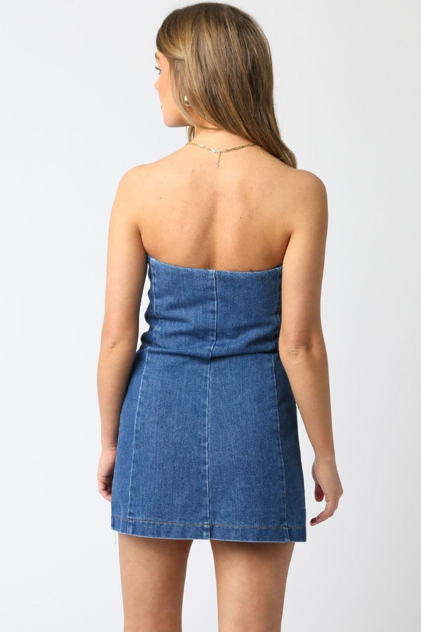 Marlyn Strapless Denim Dress