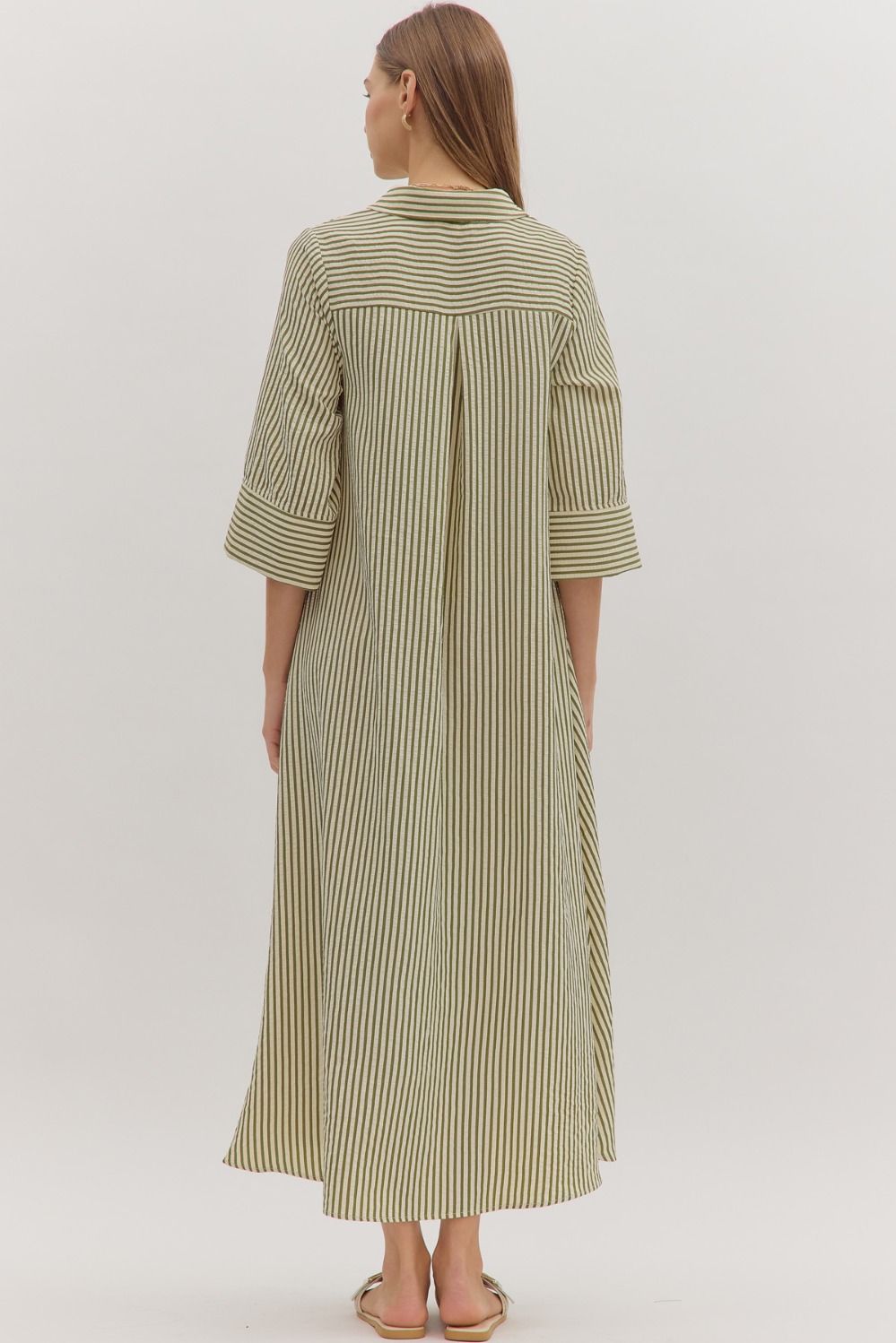 Olive Stripe Midi