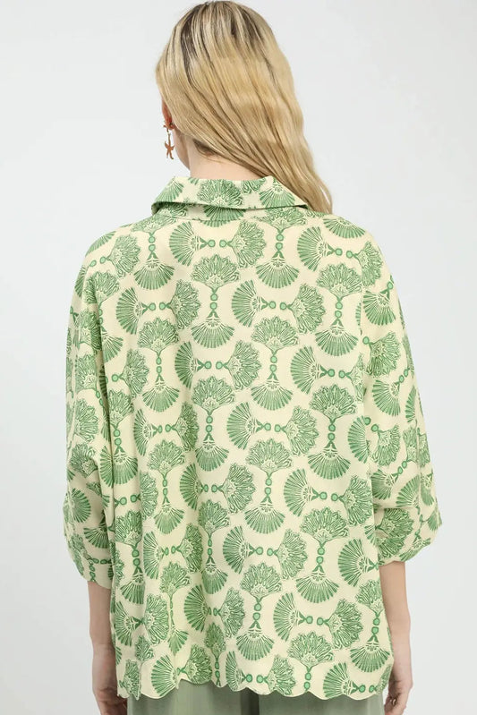 Parisian Bloom Top In Sage