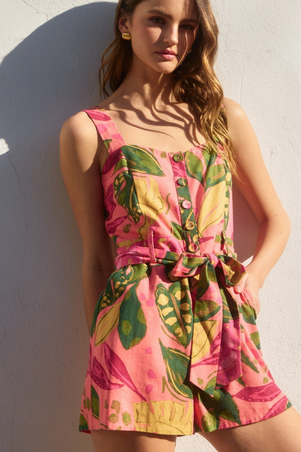 Pink Rio Button Down Romper