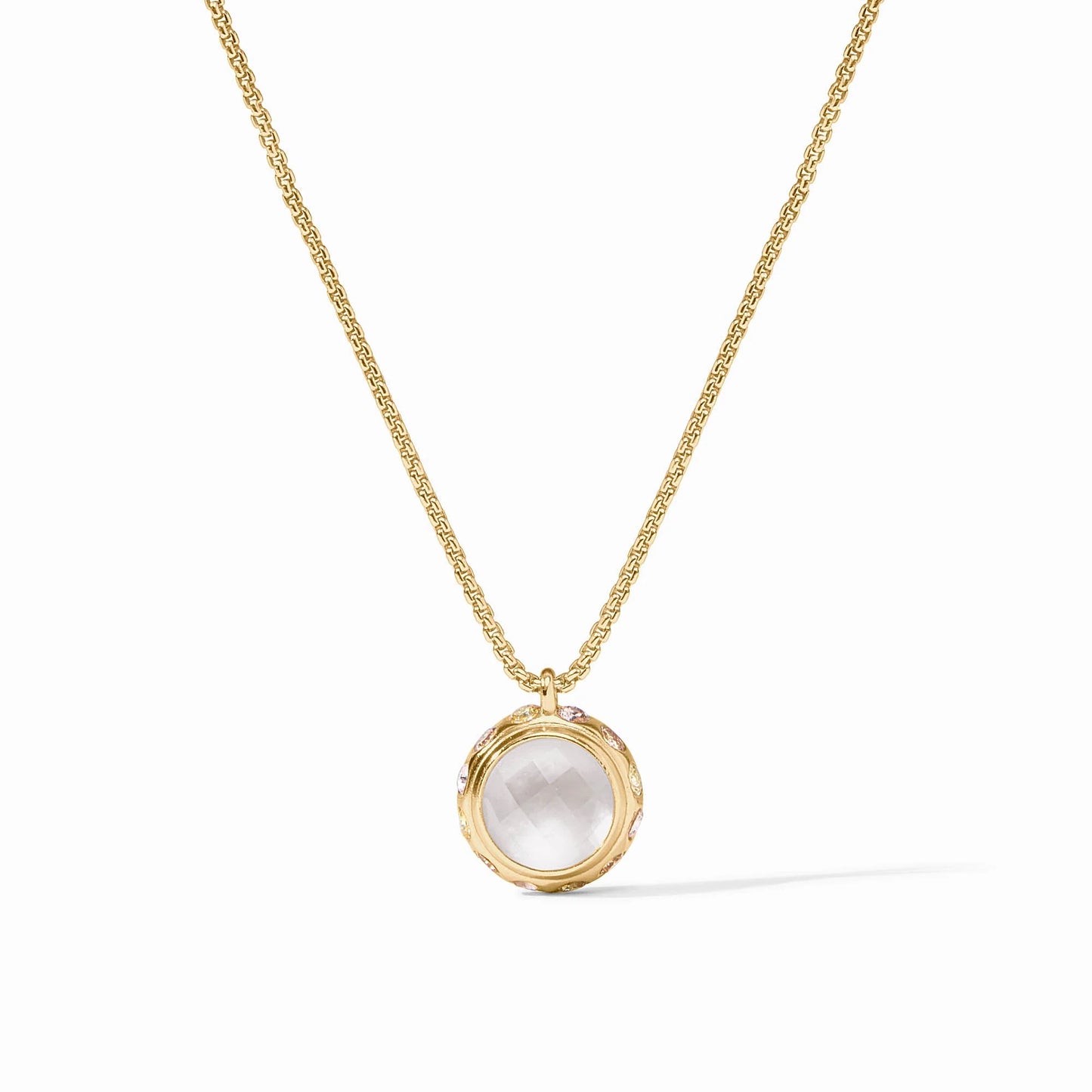 Julie Vos Rainbow Delicate Necklace In Iridescent Clear Crystal