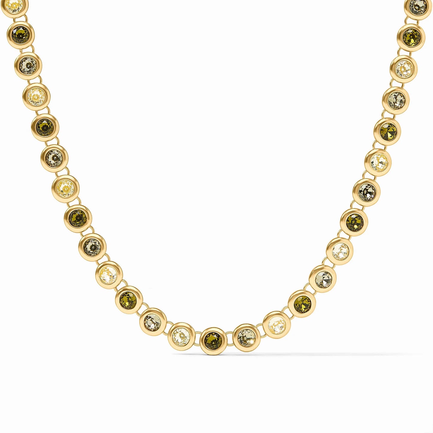 Julie Vos Rainbow Tennis Necklace In Shades Of Jade