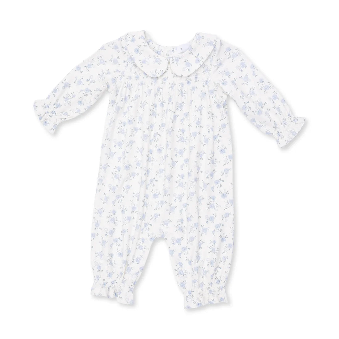 Angel Dear Rose Briar Smocked Long Sleeve Romper