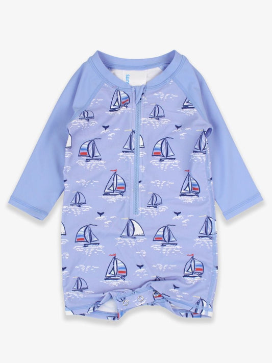 RuggedButts Blue Seas The Day Boys One Piece Rash Guard