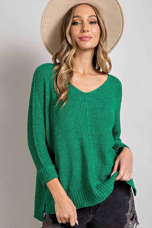 Spring in the South Sweater in Kelly Green