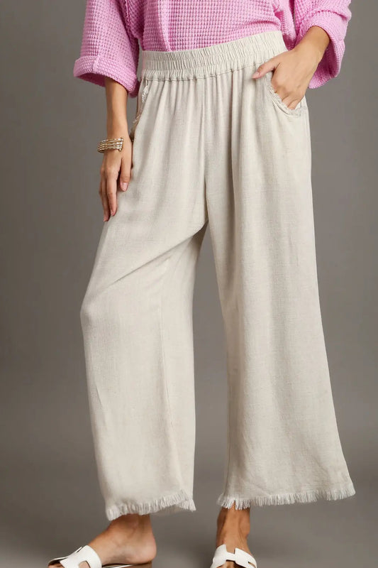 St. Simmons Linen Pants In Oatmeal