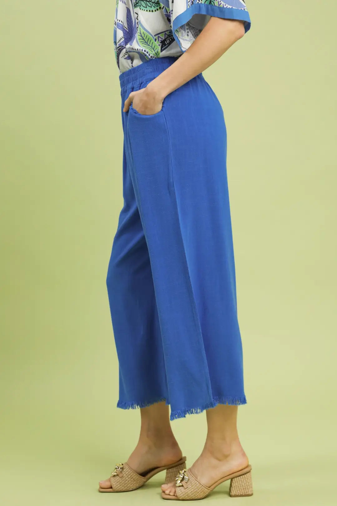 St. Simmons Linen Pants In Royal Blue