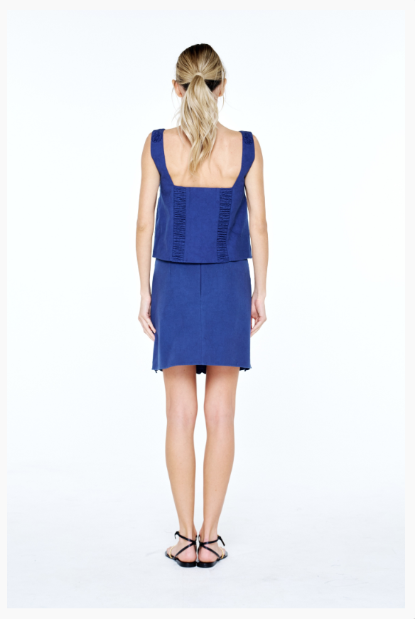 Stella Embroidered Mini Skirt In Navy