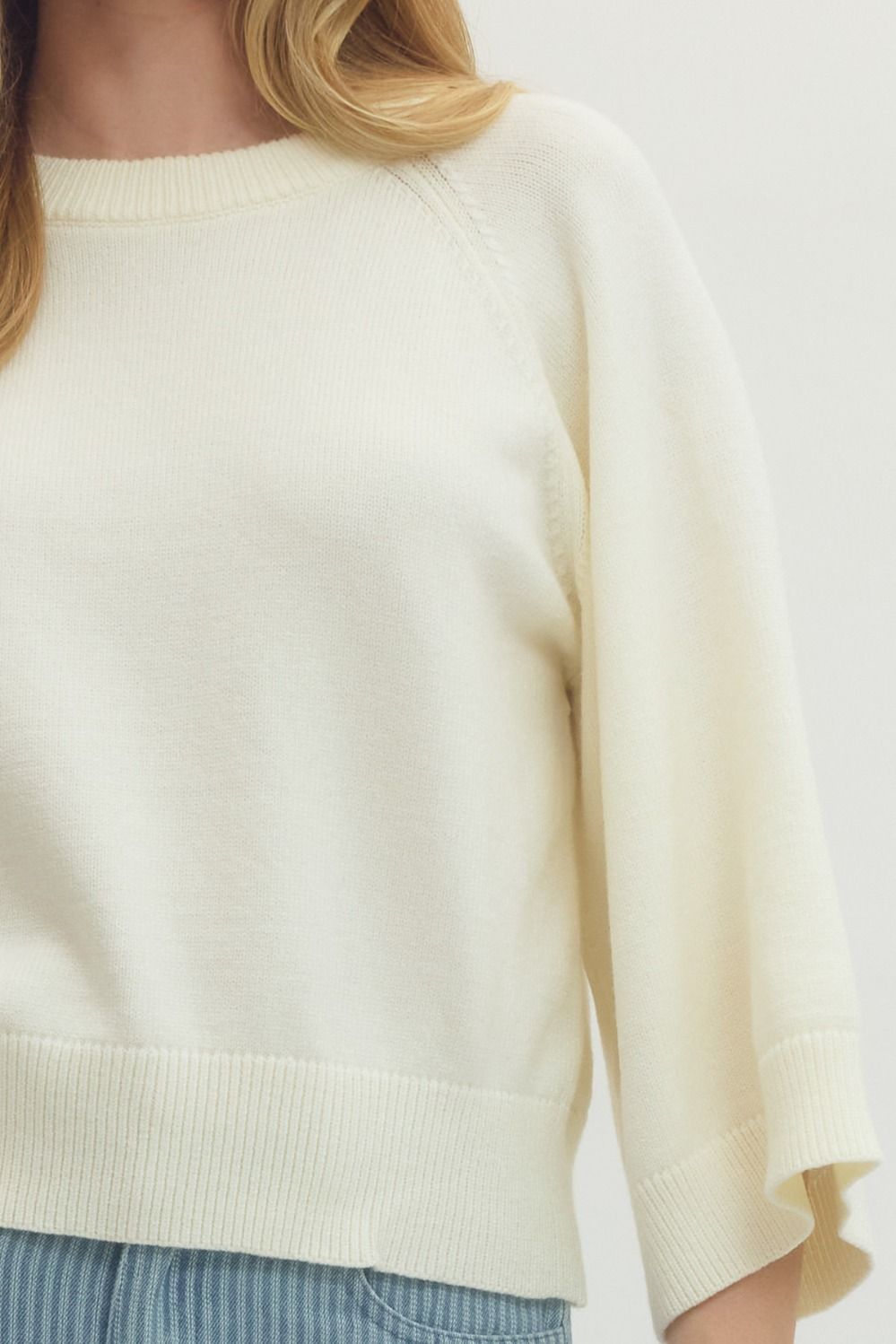 Sunny Days Knit Top In Cream