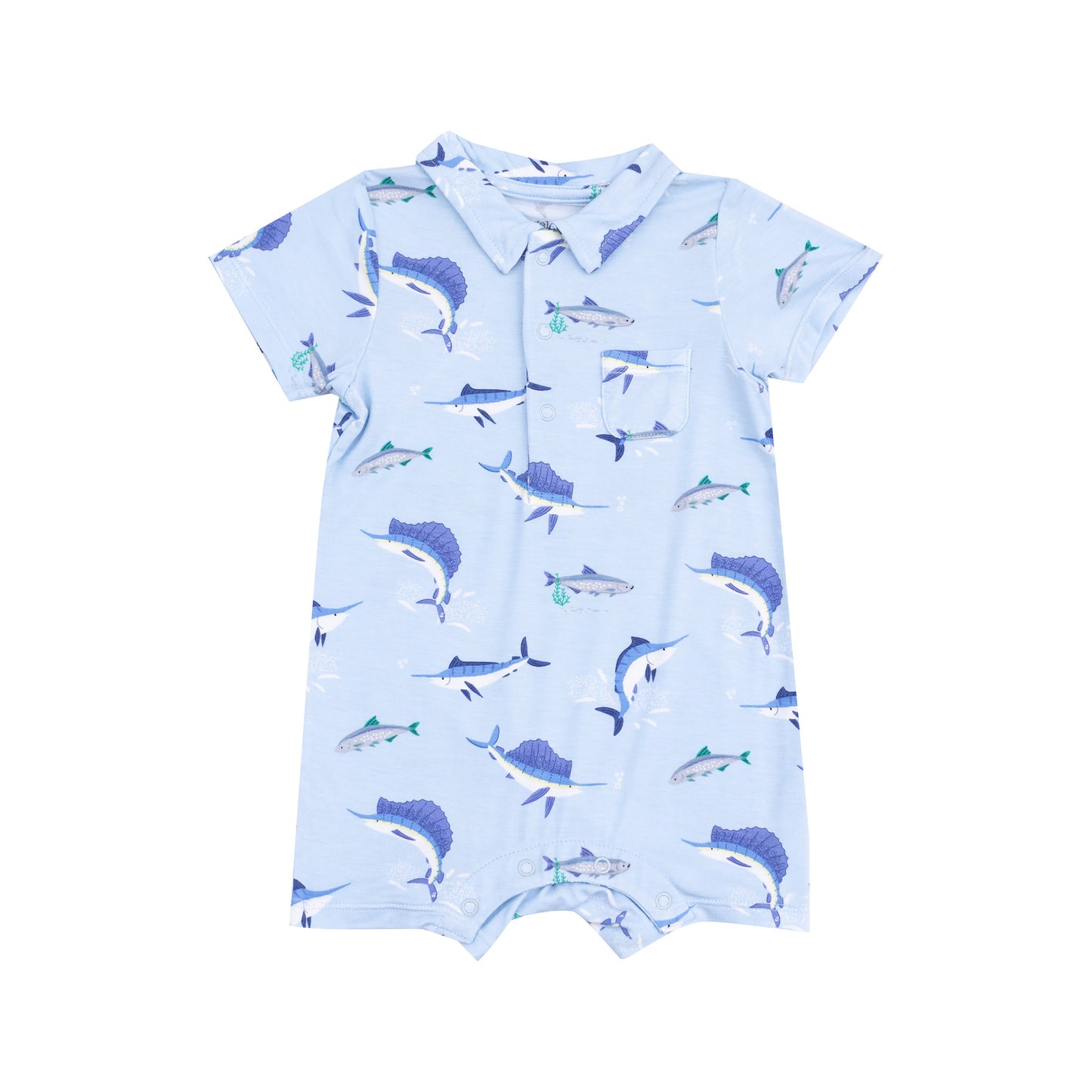 Angel Dear Deep Sea Fishing Blue Polo Shortie