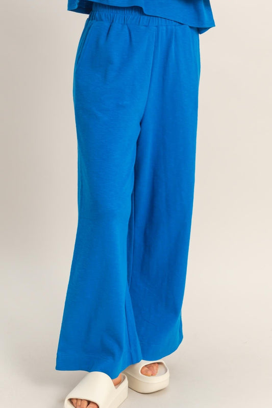 Travel Essential Pants Set In Cobalt