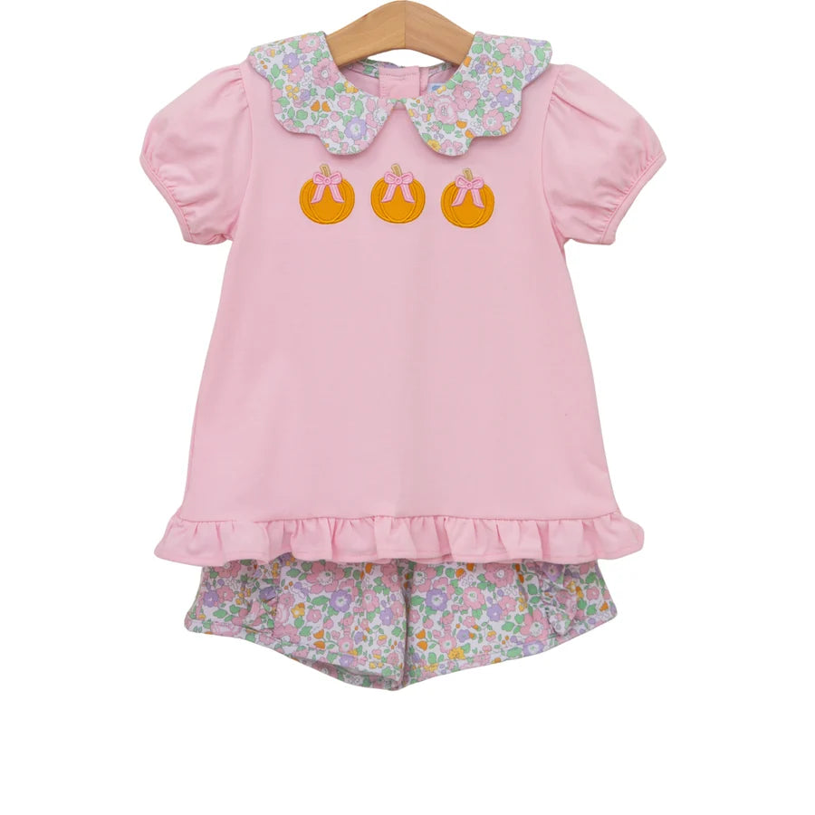 Trotter Street Pumpkin Floral Short Set